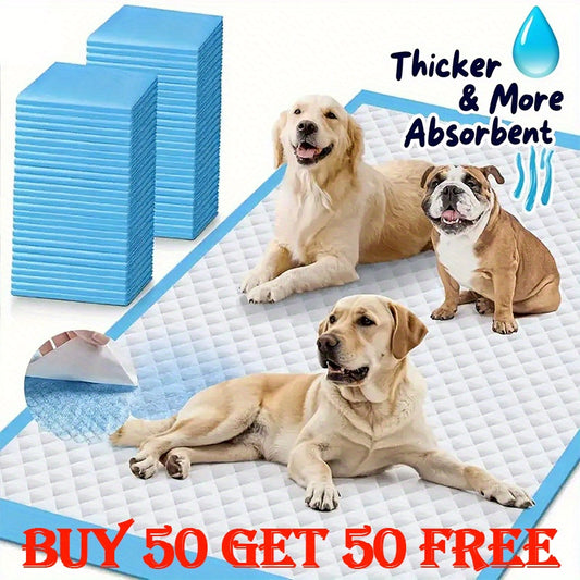 (Quick arrival) buy 50 get 50 free Enlarged and thickened high-quality super absorbent dog pee pad, 23.62*23.62inchis suitable for medium and large dogs, easy to clean, and a must-have for camping home dogs