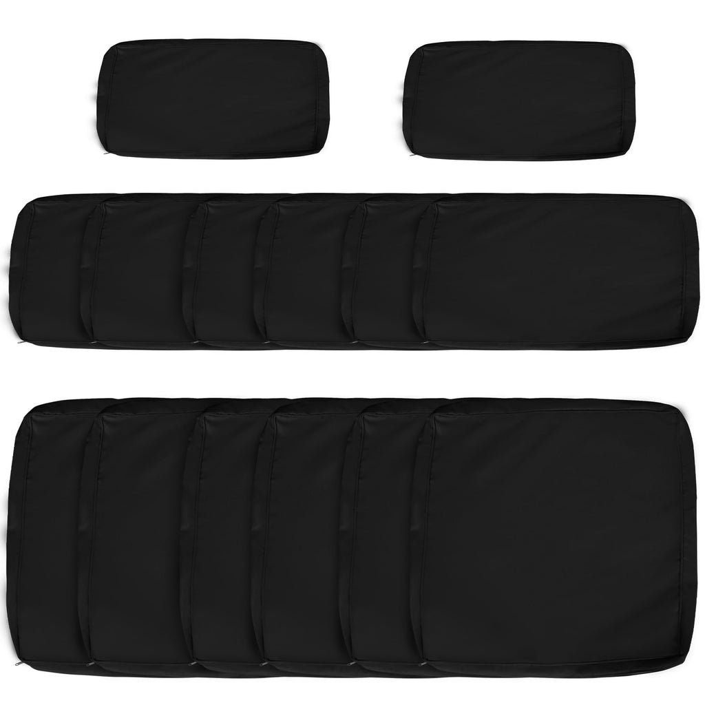 14Pcs Outdoor Cushion Covers, Patio Cushion Covers Replacement for Rattan Sofa Set - No Cushion Included, Navy Blue