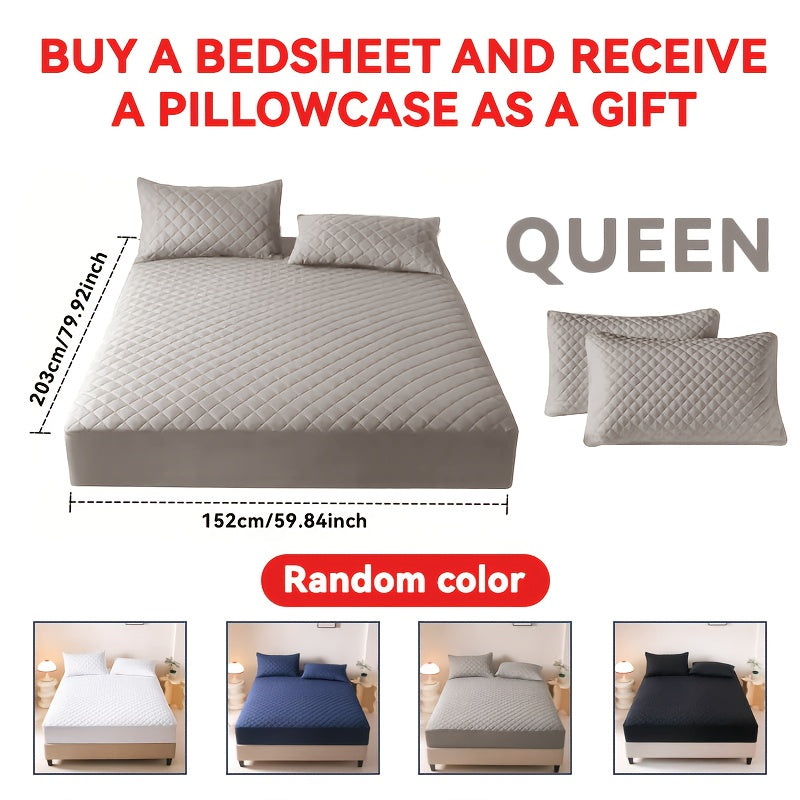 Waterproof Mattress Protector Set 2/3pcs, Thick Deep Pocket 9-15" Fitted Sheet & Pillowcase, Soft All-Season Bedding, Machine Washable – Twin Full Queen King, Multiple Colours