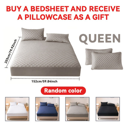 Waterproof Mattress Protector Set 2/3pcs, Thick Deep Pocket 9-15" Fitted Sheet & Pillowcase, Soft All-Season Bedding, Machine Washable – Twin Full Queen King, Multiple Colours