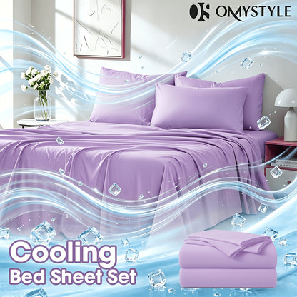 Ice Cooling Bed Sheet Set – Breathable Smooth Sheets for Hot Sleepers, Fitted Sheet Flat Sheet & Pillowcases, Twin Full Queen King, 10 Colours – ShopVora CA