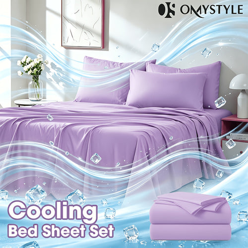 Ice Cooling Bed Sheet Set – Breathable Smooth Sheets for Hot Sleepers, Fitted Sheet Flat Sheet & Pillowcases, Twin Full Queen King, 10 Colours – ShopVora CA