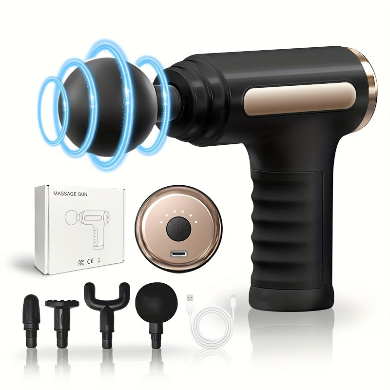Deep Tissue Massage Gun 10 Speed – USB Rechargeable Handheld Tapping Massager with 4 Massage Heads, Portable for Travel Home Gym, Electric Body Muscle Relaxer Fitness Gift | ShopVora CA