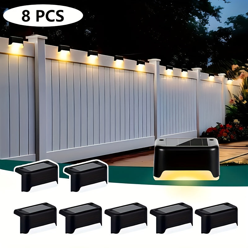 Solar Step Lights Outdoor Waterproof LED – Auto On/Off Warm White Landscape Lighting for Stairs, Fences, Courtyards & Garden Paths, Matte Metal, Black/White/Brown, 4/8/16/32 Pack Canada