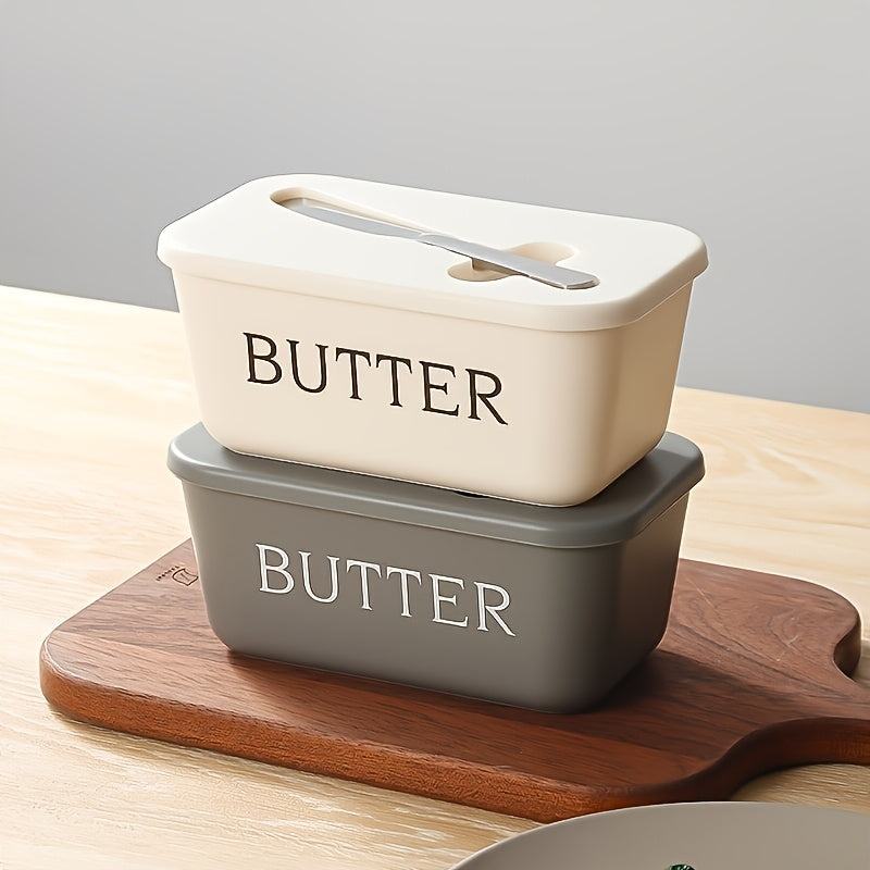 Premium Food Grade PP Butter Dish with Knife - Large, Durable, And Easy-to-Clean Butter Keeper for Countertop - Perfect for Home Use, Freshness Keeper | Sleek Design | Durable