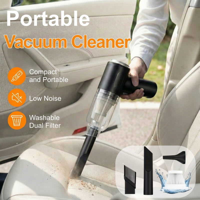 Handheld Vacuum Cleaner Portable Blow and Suction with Side Brushes Anti-Tangle Hair Design Detachable Crevice Tool Low Noise 40dB 7Kpa Suction Power Suitable for Blow & Suction for Cars Home & Office DustIncludes a Crevice Tool | Valentine's Day and New
