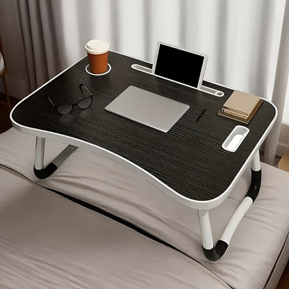 Foldable Laptop Bed Desk Tray with Cup Holder & Drawer, Large Portable Lap Desk Table Stand for Bed Sofa Couch Floor, for Laptop Study Reading Writing Eating – Adjustable Bed Tray for Adults Kids