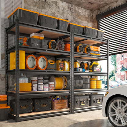 Heavy-Duty 5-Tier Metal Storage Shelves 2000 lbs Capacity 72" H x 35.55" W – Garage, Basement & Warehouse Utility Shelving Unit
