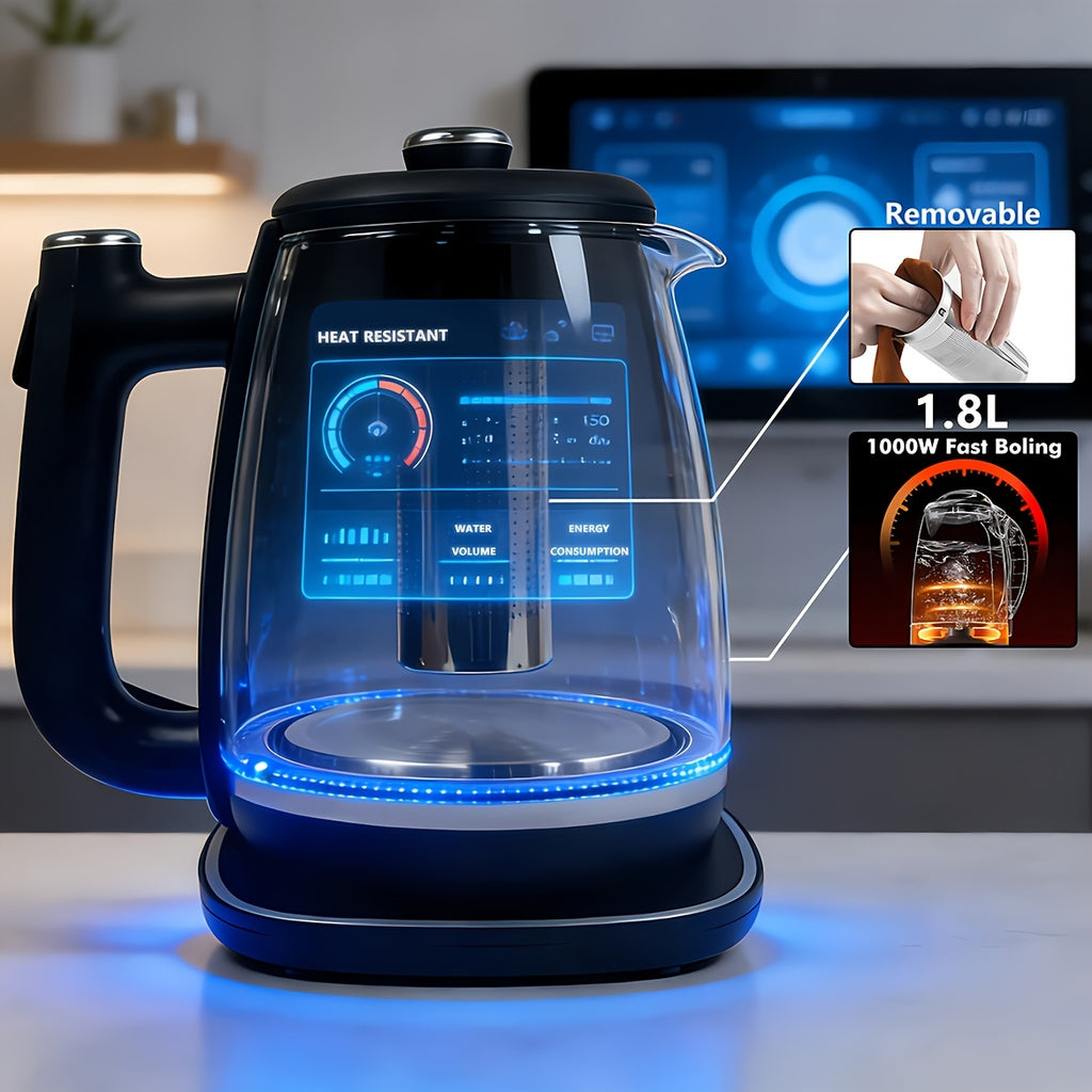 1.8 Liter Electric Kettle | Fast Heating, Automatic Shut-Off, Boil-Dry Protection, Removable Filter, 360° Swivel Base - Stainless Steel, Suitable For Brewing Tea, Coffee, And Heating Water For Milk Powder, Multifunctional Kitchen Appliance