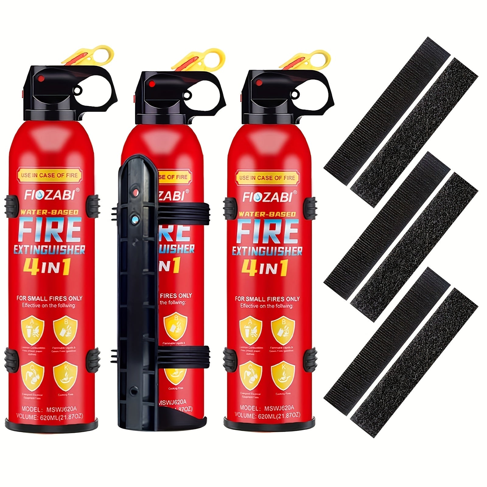 Portable Fire Extinguisher Spray 4-in-1 Water-Based 21.87oz with Bracket, Rated 0.5-A:21-B:C:5K for Home Kitchen Garage Car – Multi-Purpose Fire Suppression Spray