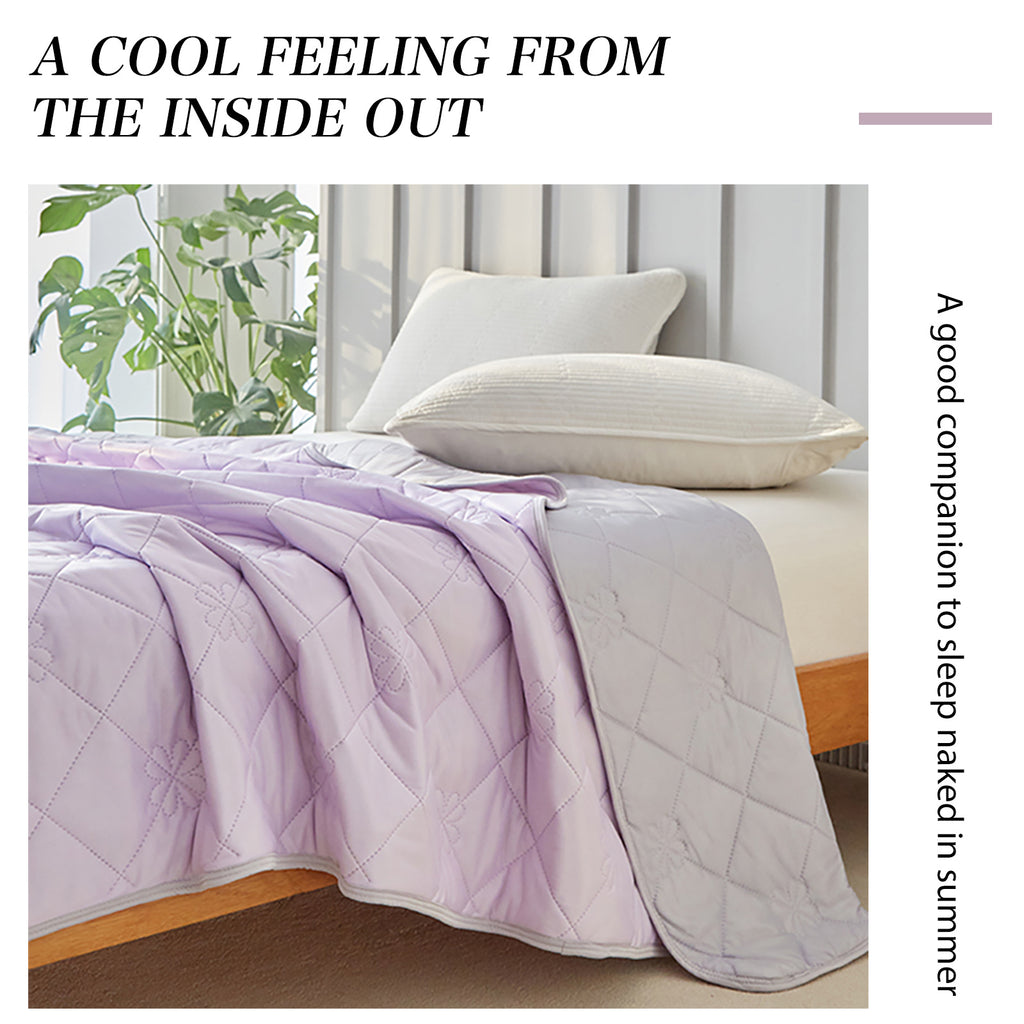 1pc Cooling Blanket, Lightweight Breathable 100% Polyester with Reversible Geometric Design, for Hot Sleepers Night Sweats Relief & Multipurpose Bed Couch Travel Use, Machine Washable, Ideal Gift for Home Comfort