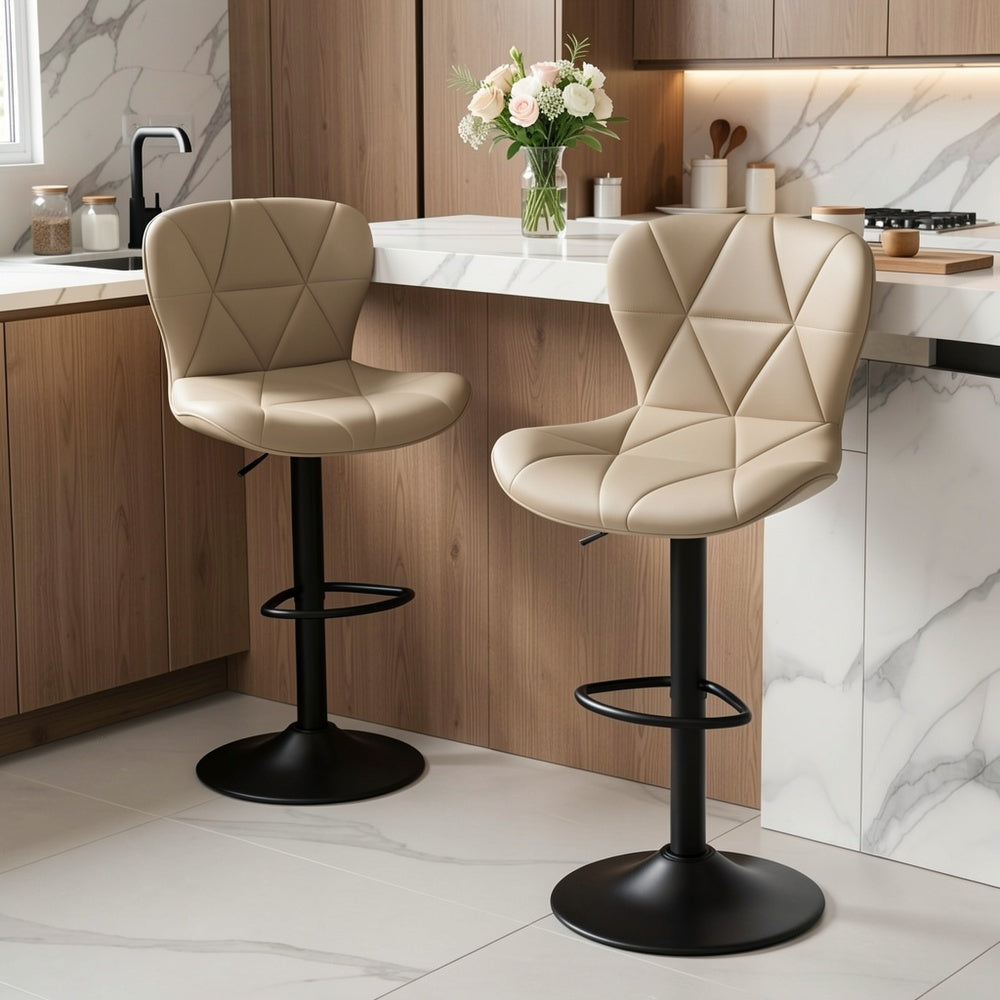 Adjustable Swivel Bar Stools Set of 2 or 3 Modern Faux Leather with Back Support Counter Height Kitchen Island Stools - Canada