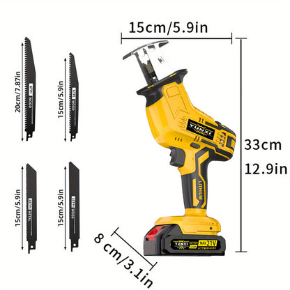 Cordless Lithium-Ion Reciprocating Saw – Lightweight DIY Electric Saw for Wood Metal PVC & Tree Cutting, Household & Outdoor Use, Upgraded Battery & Accessories Options, Gift for Dad