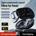 Wireless Open Ear Headphones Bluetooth, Lightweight & Comfortable, HD Sound Quality, Long Battery Life, Portable Compact Design for Travel, Sports & Daily Use – Black & Beige
