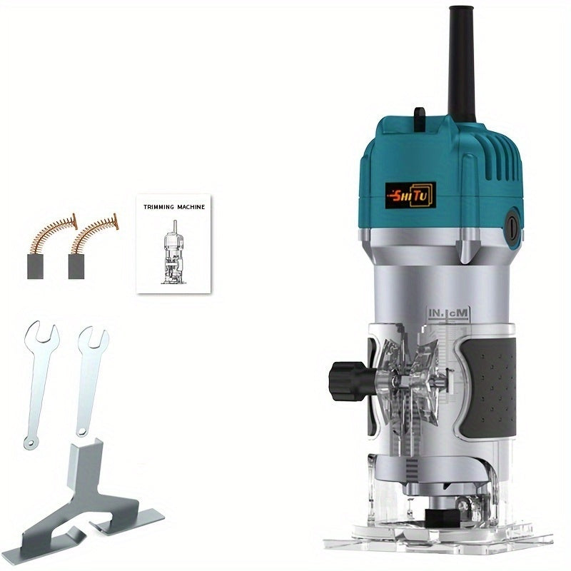 Woodworking Edge Trimming Machine Kit - Compact 800W Wood Carving Machine - 35, 000 RPM with Edge Guide And Roller Guide for Precision Trimming And Carving