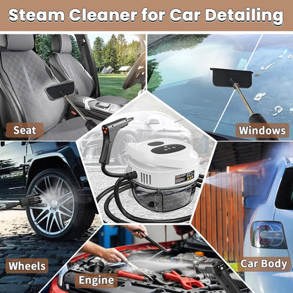 2500W Handheld Steam Cleaner with 57.48oz Tank & Handle-Controlled Steam – High Temperature Pressurized Portable Steamer for Home, Car, Bed Bugs, Furniture & Grout | ShopVora CA