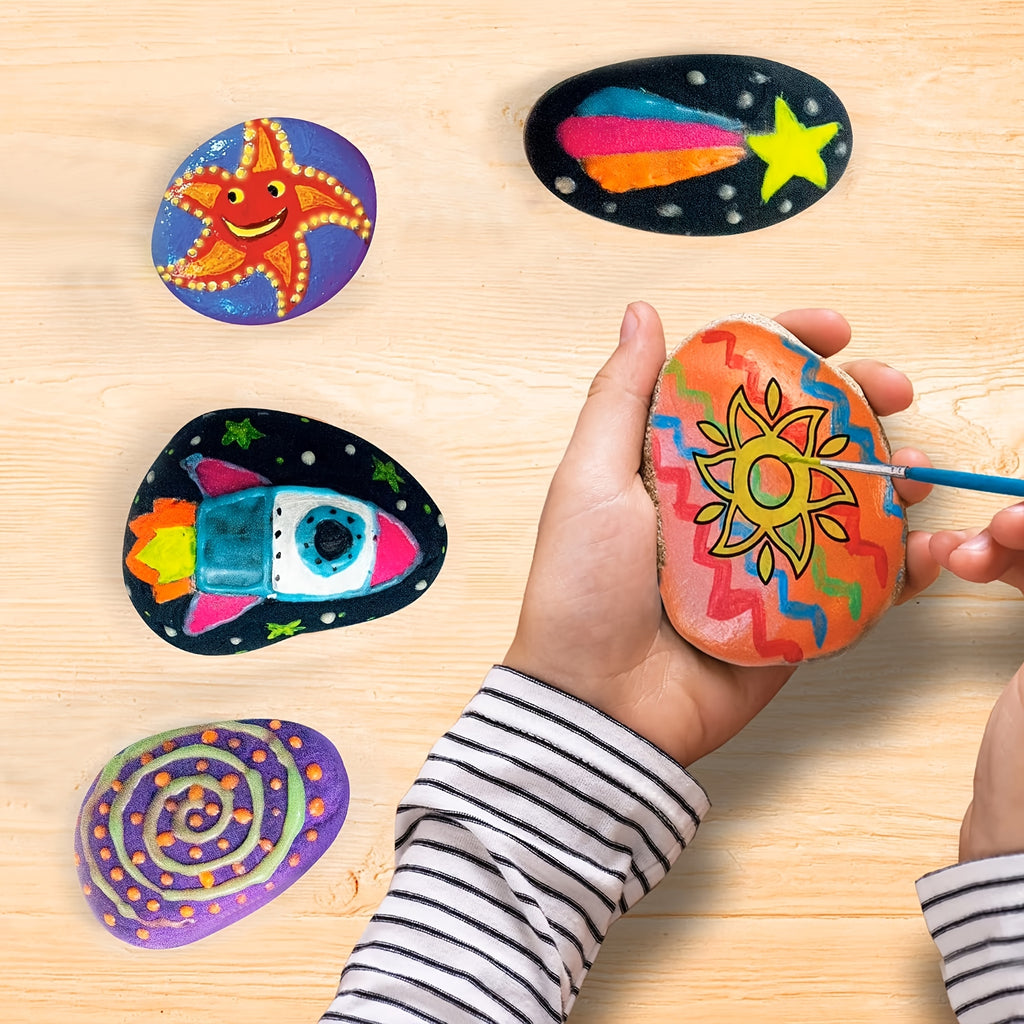 90+ PCS Rock Painting Kit Toys For Kids, Glow In The Dark Rock Kit, Gift Toy, Arts And Crafts For Kids Age 6+, Art Supplies Toy, Kids Craft Paint Kits, Christmas, Easter, Birthday Party Gifts For Boys And Girls