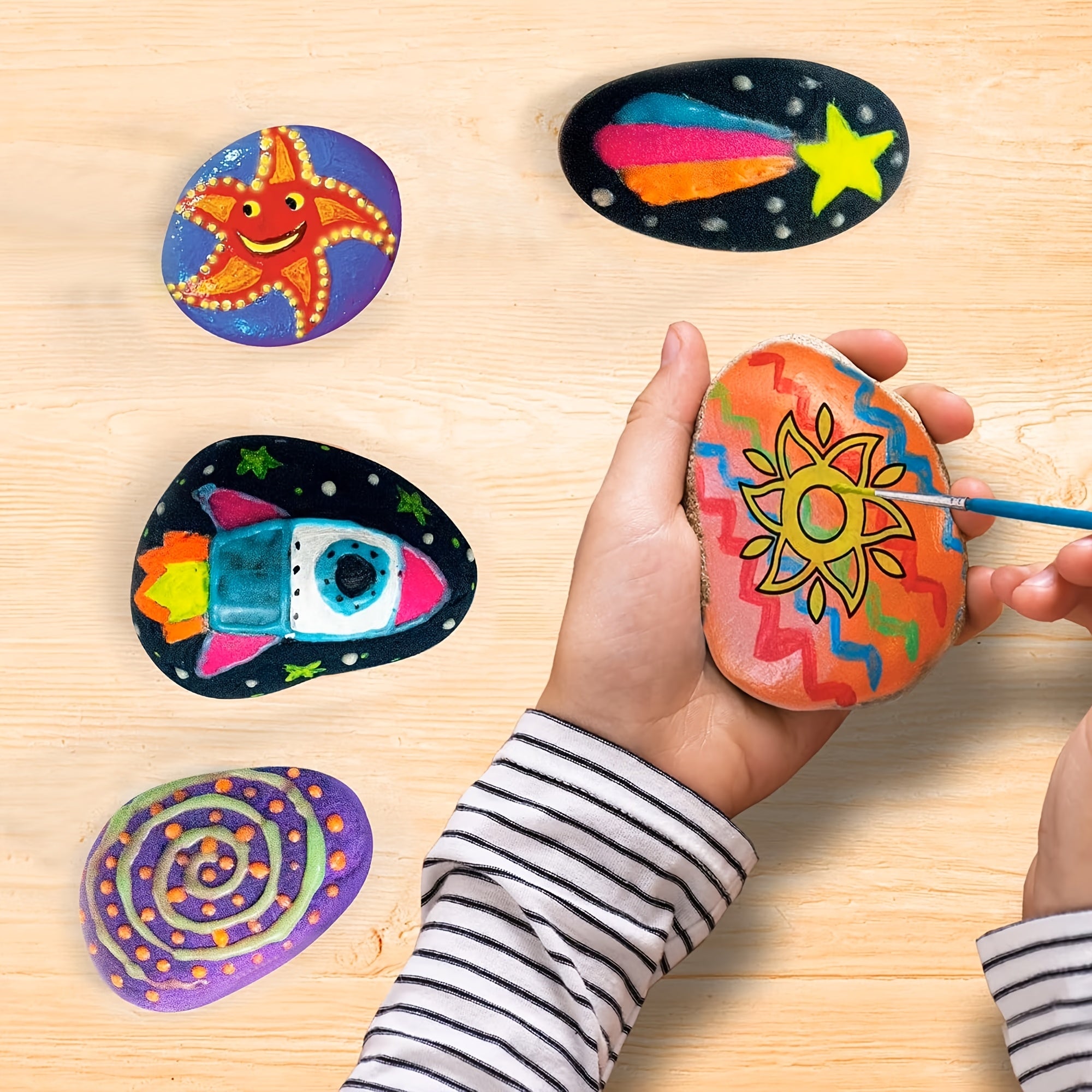 90+ PCS Rock Painting Kit Toys For Kids, Glow In The Dark Rock Kit, Gift Toy, Arts And Crafts For Kids Age 6+, Art Supplies Toy, Kids Craft Paint Kits, Christmas, Easter, Birthday Party Gifts For Boys And Girls