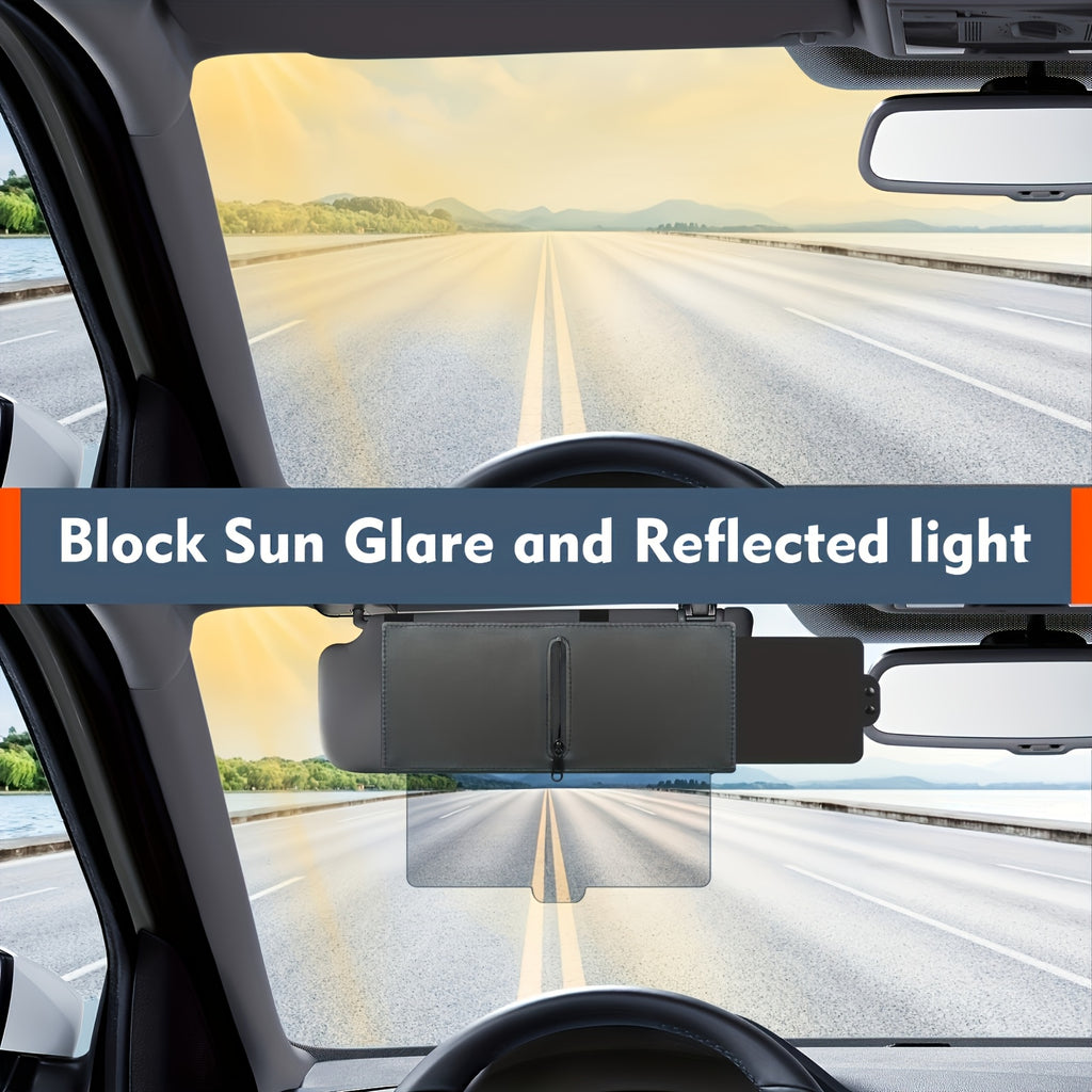 Car sun visor extender, sun visor, driver or front passenger anti glare sun visor, polarized car sun visor extender, adjustable car sun visor extender, universal