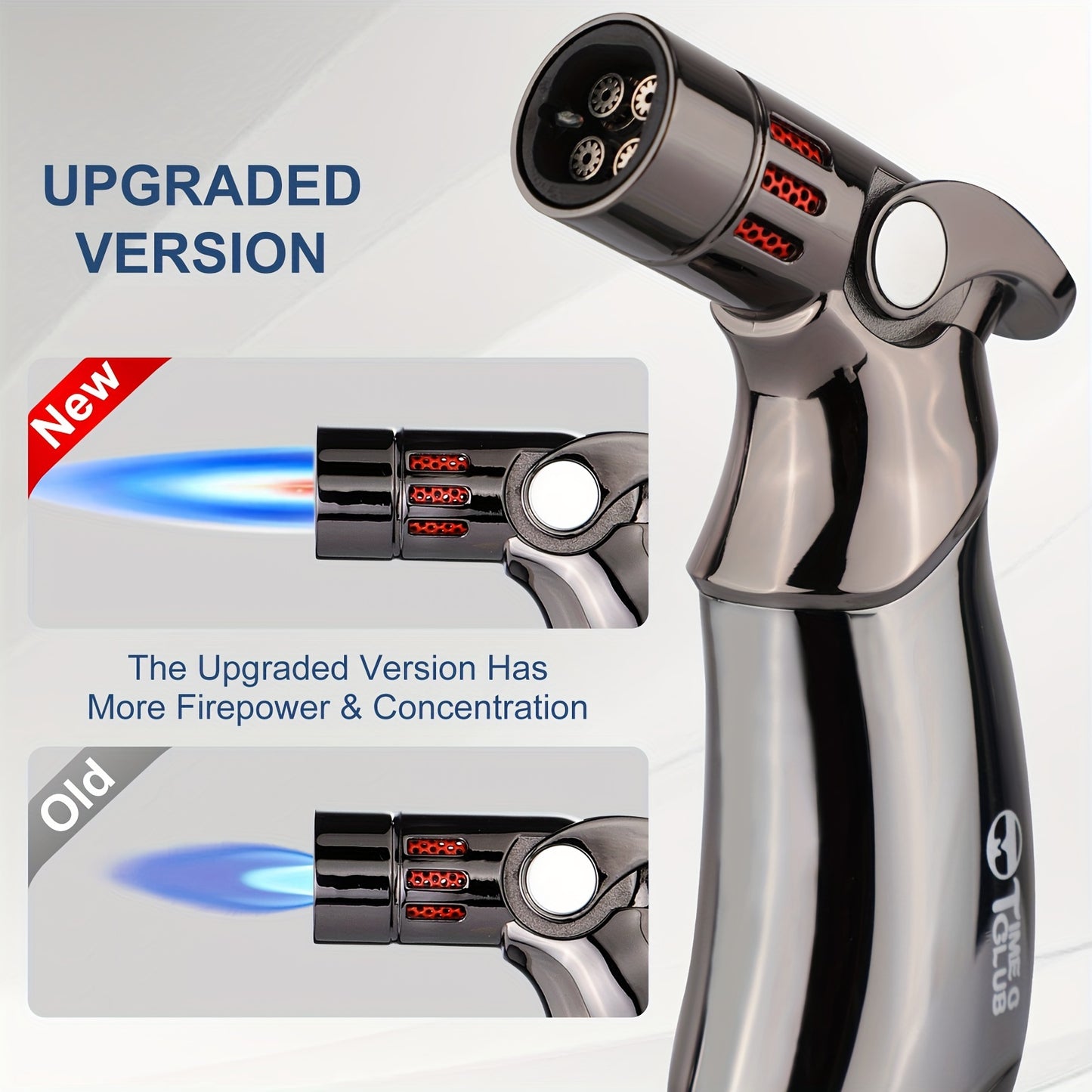 4-Flame Butane Kitchen Torch Adjustable Refillable – Premium Multipurpose Culinary Blow Torch for Creme Brulee, Baking & BBQ (Butane Gas Not Included)