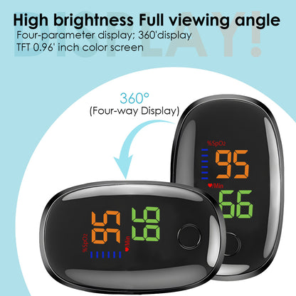 OLED Fingertip Pulse Oximeter – Medical-Grade SpO2 Blood Oxygen & Heart Rate Monitor, Fast Accurate Readings, Black Design, Portable for Home & Outdoor Use | ShopVora CA