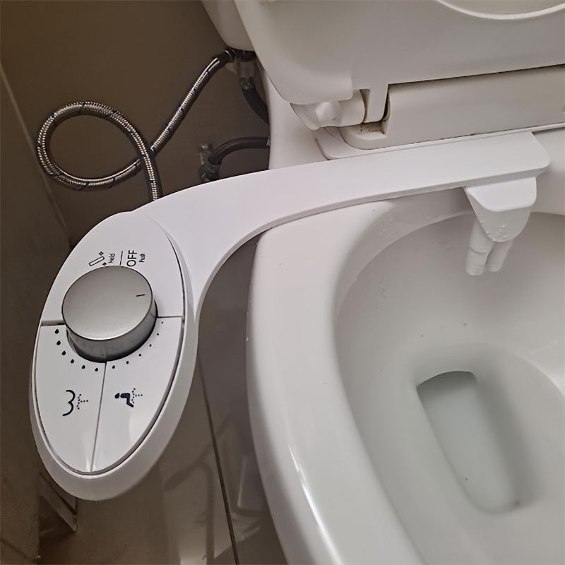 Aresmata Ultra-Slim Bidet Attachment for Toilet - Non-Electric Bidet with Dual Retractable Self-Cleaning Nozzles, Adjustable Water Pressure & Freshwater Sprayer, Easy Install Compatible with Toilet Seats (No Bulk/No Gaps)