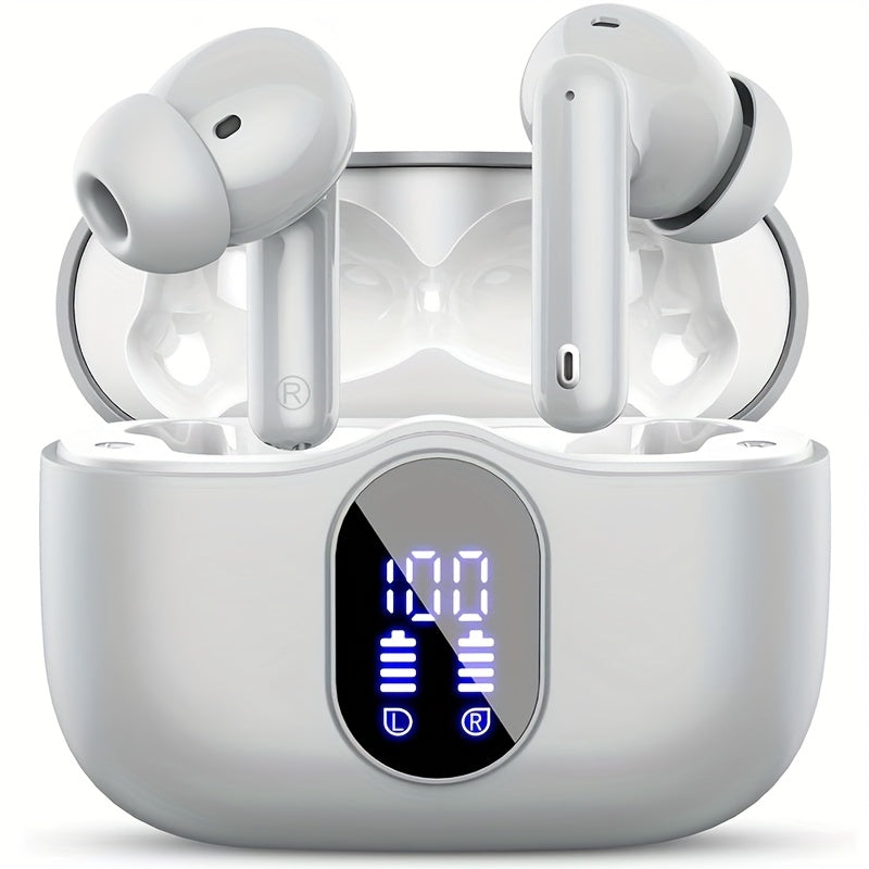 ENC Noise Cancelling Earbuds Bluetooth 5.3 with 36H Playtime LED Charging Case, Rich Bass Sound ENC Microphone Wireless Earphones – Compatible with Android iOS iPhone | Canada