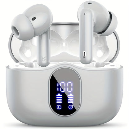 ENC Noise Cancelling Earbuds Bluetooth 5.3 with 36H Playtime LED Charging Case, Rich Bass Sound ENC Microphone Wireless Earphones – Compatible with Android iOS iPhone | Canada
