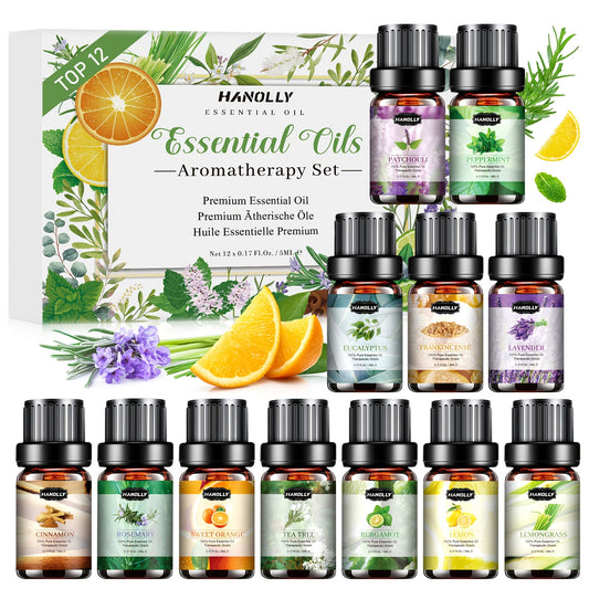 Essential Oils Set, 12pcs/26/32/48pcs Premium Essential Oil Kit for Massage - Best Father's Day Gift, Mother's Day Gift, Valentsday Day Gift, Holiday Gift for Girl, Women, Friends, Lover - Local Warehouse
