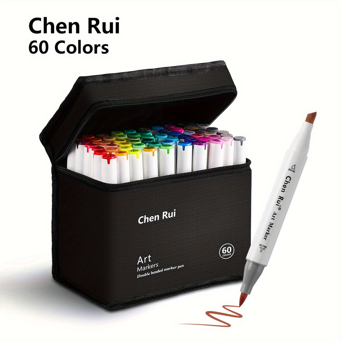Marker Pens Art Supplies Set 48 to 168 Colors - Dual Tip Soft Brush & Fine Liner for Sketch, Illustration, Painting & Coloring, School Graduation Gift for Students & Artists