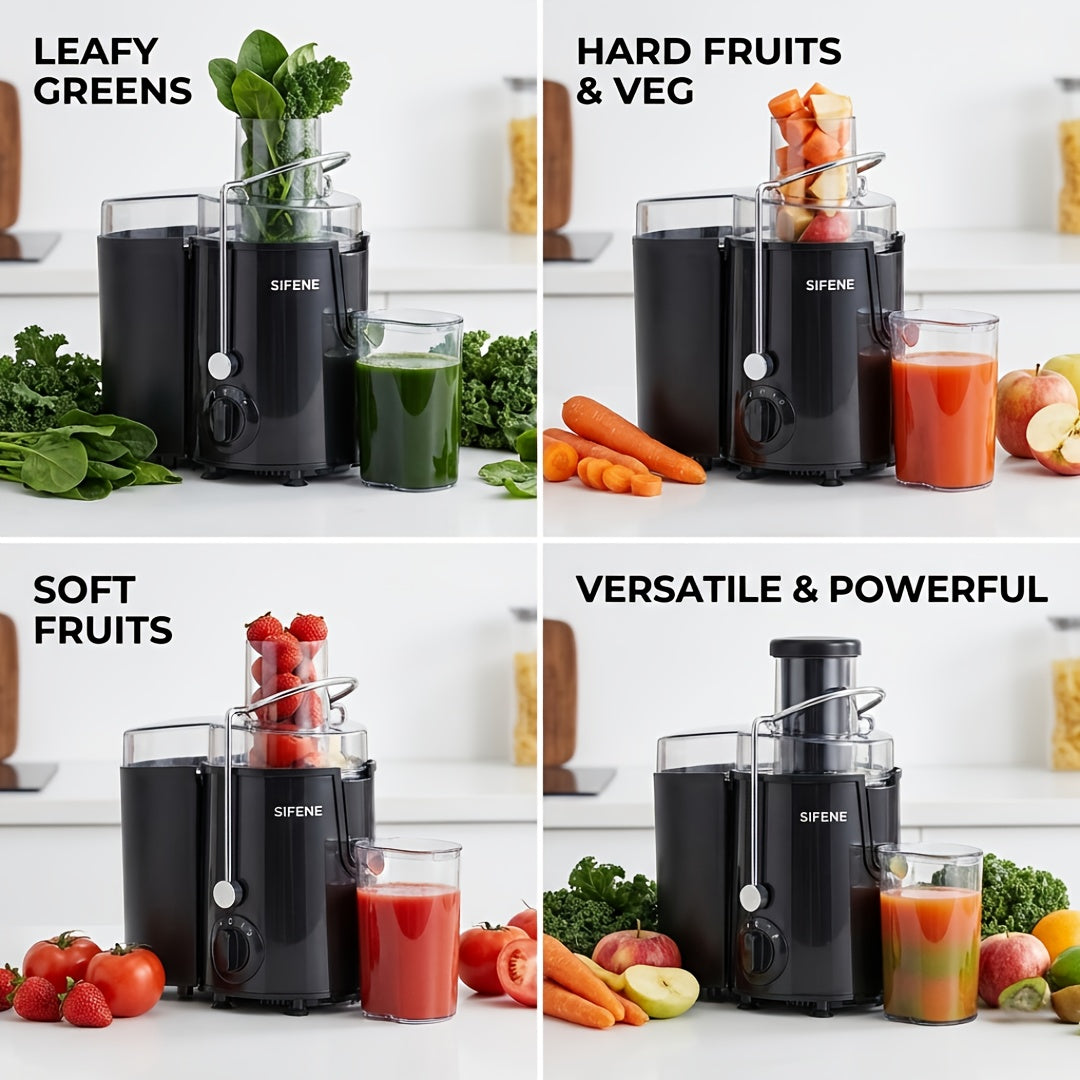 SiFENE Centrifugal Juicer Machine Stainless Steel – Easy-Clean Fresh Fruit & Vegetable Juicer, Smoothies, Milkshakes, Sorbet & Ice Slushies, Compact Home Kitchen Juicer for Healthy Diet | Gray | Canada