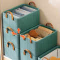 4/2pcs Large Cationic Fabric Storage Box, Foldable Flat, Space Saving, with Visible Cover And Handle, Bedroom Wardrobe Organizer Box, Suitable for Storing Clothes, Blankets, Bed Sheets And, Dormitory Storage, Under Bed Storage