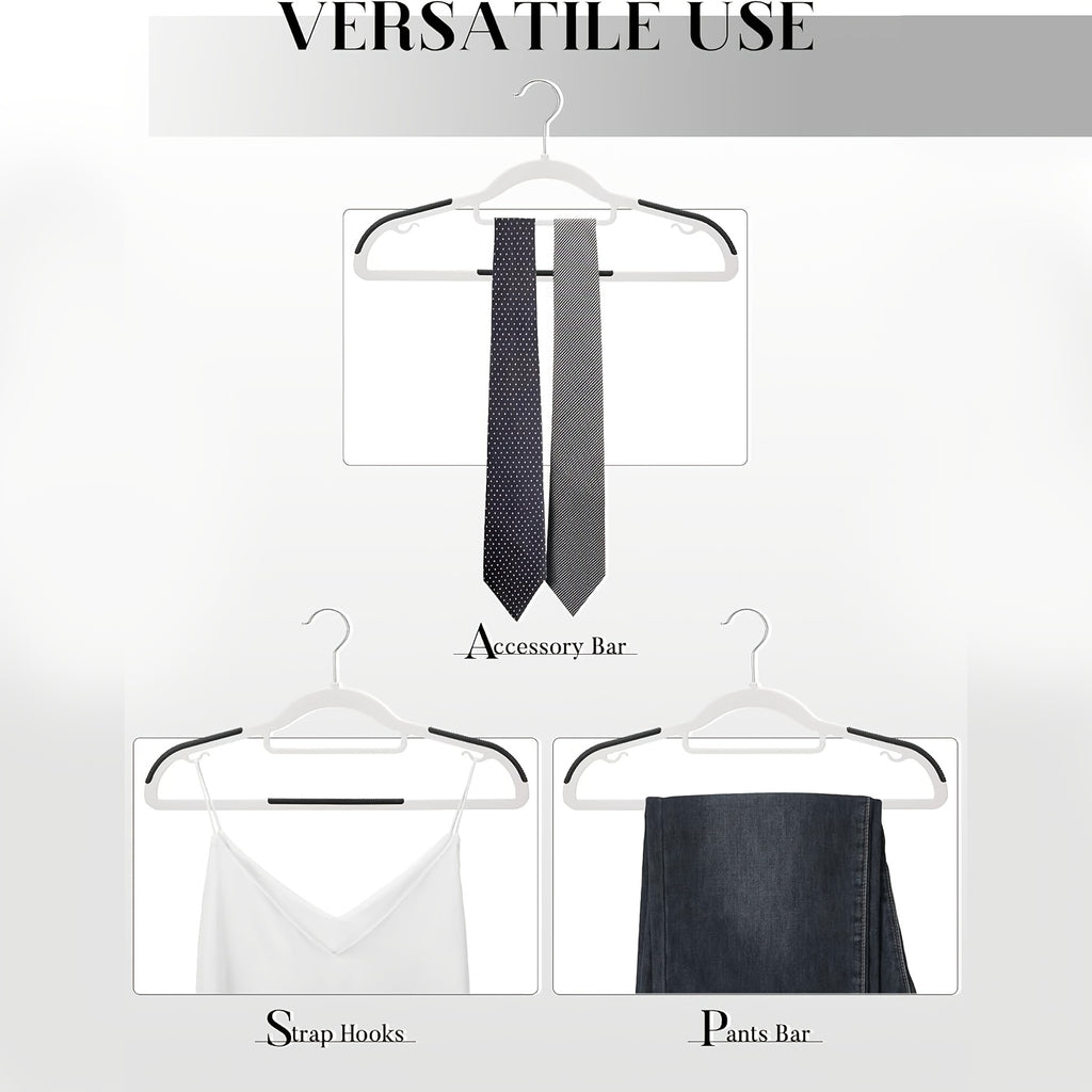 10pcs/20pcs/30pcs Anti-Slip Stylish Hangers (Thickened Version), Mark-Free Clothes Hanging, Closet Storage, Multi-Functional Hangers. Featuring Rotatable Hooks, Extended And Thickened Design
