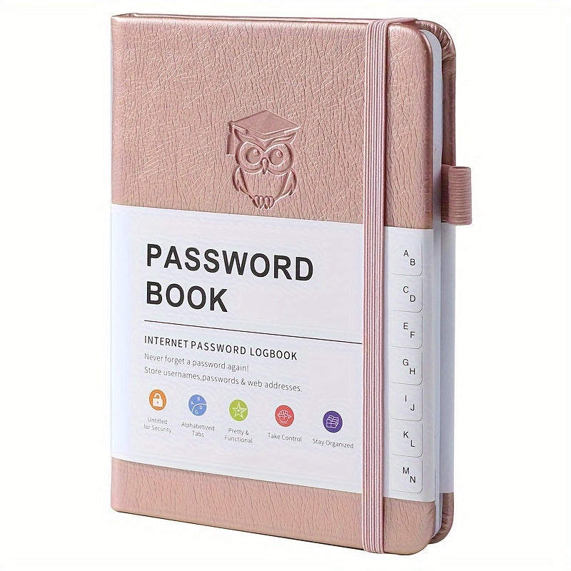 Password Book A6 Pocket-Sized, Internet Password Log Book with Alphabetical Letter Labels, Website Login Address Keeper & Organizer for Seniors Adults – Small Discreet Password Notebook