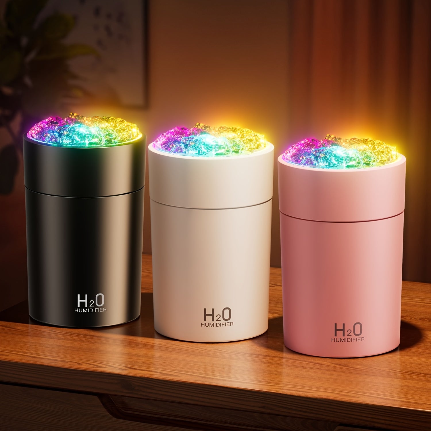 USB Portable Aromatherapy Humidifier with 7-Color LED Night Light – Cold Mist Essential Oil Diffuser for Bedroom, Office & Car, Home Decoration – Christmas Gift Idea