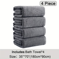 Gray (Set of 4 Bath Towels - 35in x 70in)
