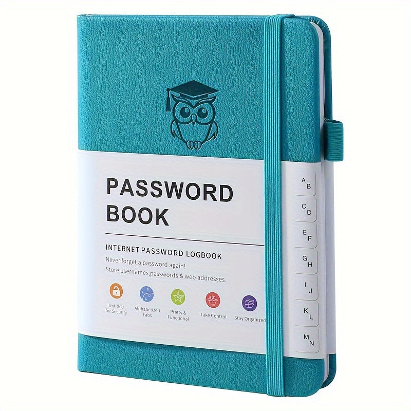 Password Book A6 Pocket-Sized, Internet Password Log Book with Alphabetical Letter Labels, Website Login Address Keeper & Organizer for Seniors Adults – Small Discreet Password Notebook
