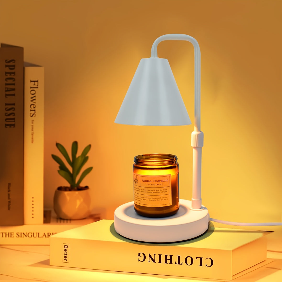 Candle Warmer Lamp with Timer & Dimmer Adjustable Height – 2 Bulbs Wax Melt Warmer Bedside Sleep Lamp for Scented Candles, Bedroom Home Decor Gift