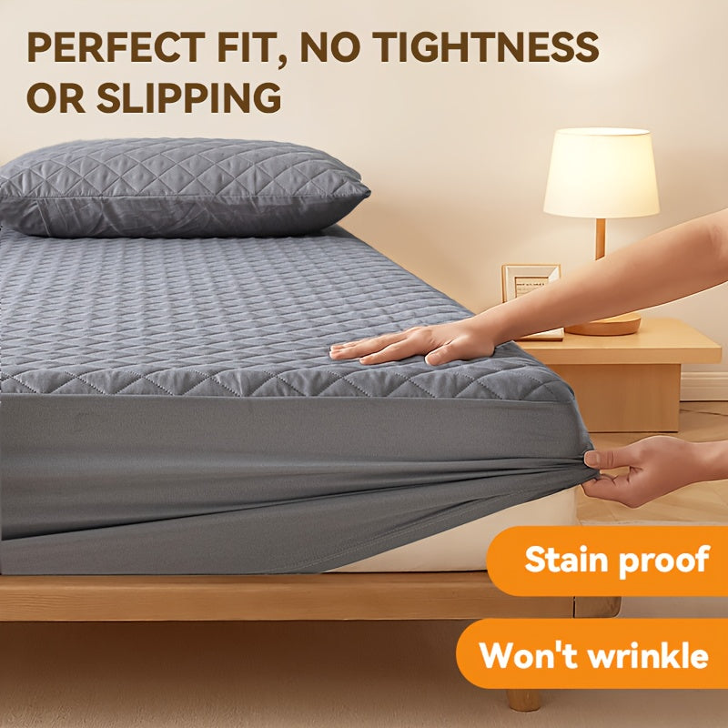 Waterproof Mattress Protector With Embossed Design, Non-Slip Thicken Mattress Cover-21-Inch Deep Pocket, Optional Pillow Covers, Can Be Used As A Standalone Fitted Sheet, Ideal For Twin/Full/XL/King Beds, Bedroom, And Hotel Mattress Protection