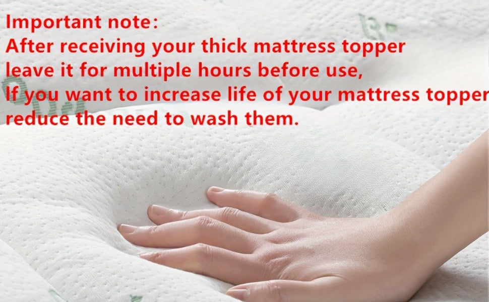 Cooling Bamboo Fiber Pillow Mattress Topper - 800GSM Cooling Mattress Pad with High Quality & Moisture-Proof Bottom, Breathable & Cool for Immersive Sleep, Offering A Premium Sleep Experience, Soft Mattress Cover with 8"-21" Deep Pocket