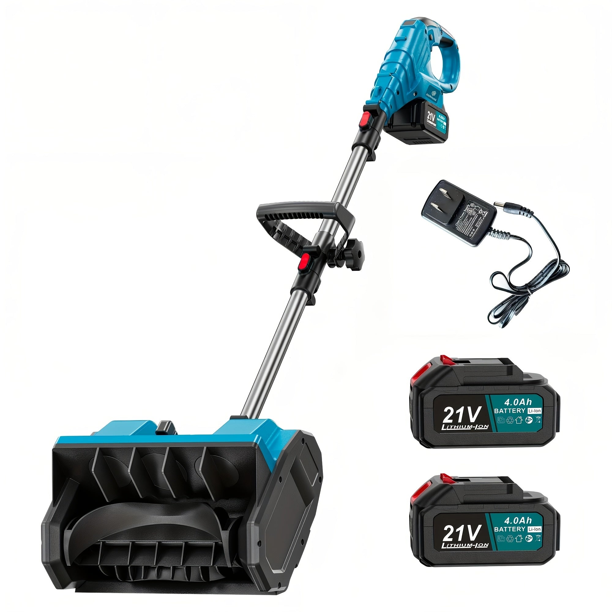 ZEEKMUSS 13-Inch Cordless Snow Blower 21V Brushless Electric Snow Shovel Kit with Adjustable Handle & Safety Switch – 1 or 2 Battery Pack Options for Driveways, Patios & Sidewalks – Lightweight Winter Snow Thrower for Canada