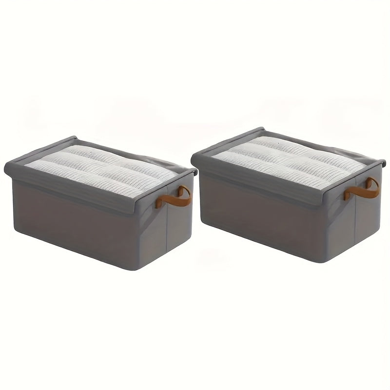 Foldable Dust-Proof Clothing Storage Box with Lid, Under Bed Storage Organizer for Wardrobe, Blankets, Pants, Dormitory Home Use, Space-Saving Collapsible Fabric Bin