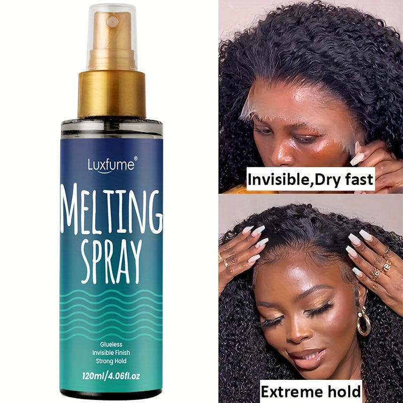 Invisible Lace Melting Spray - Glueless Quick-Dry Wig Adhesive, Max Hold No Residue, Daily Use, Invisible HD Wig Cap