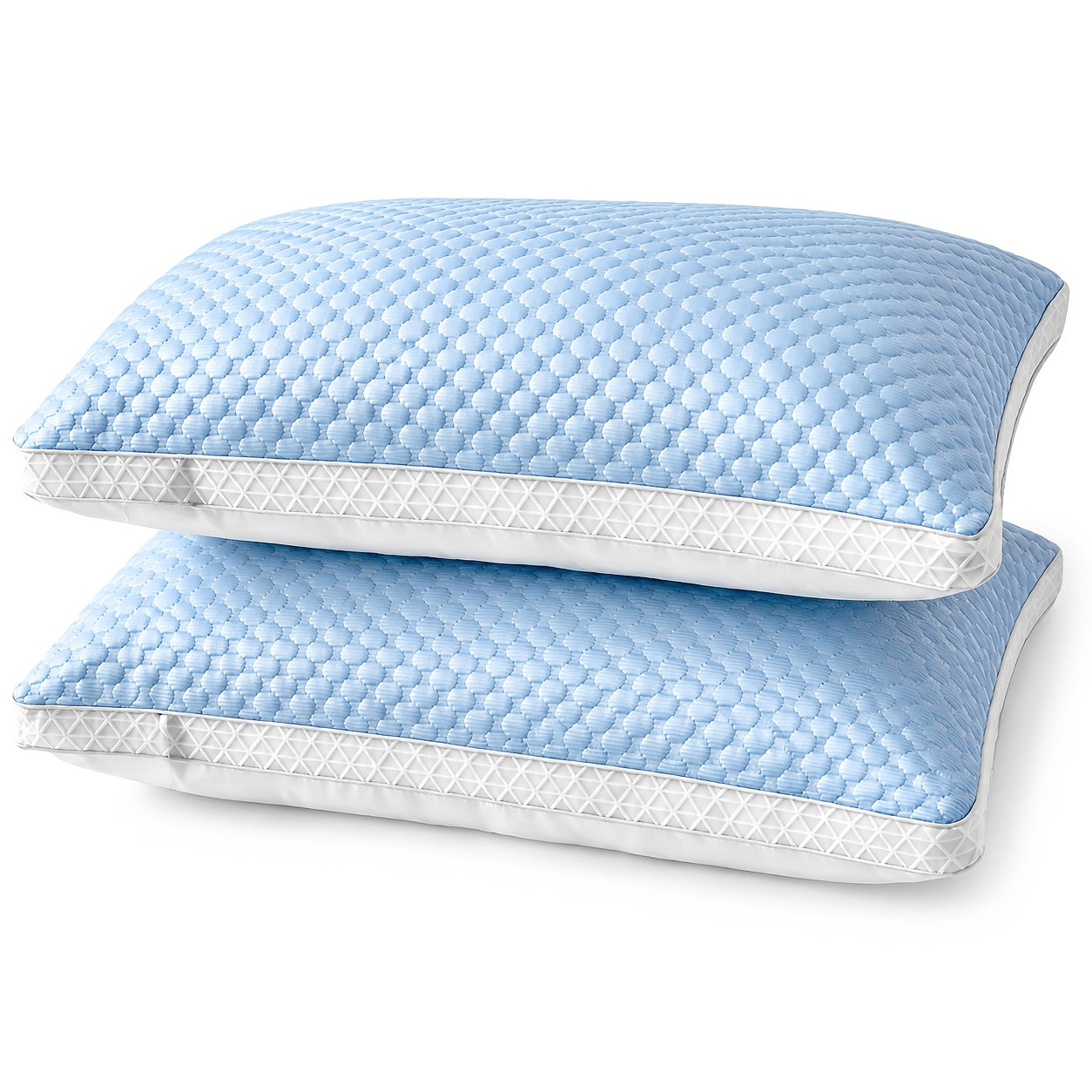Cooling Massage Neck Pillow Set of 2 - Breathable Sleep Support Pillow for Deep Sleep, Moisture-Wicking Cervical Pillow for Adults, Home Bedroom Bedding Pillow Great Father's Day Gift