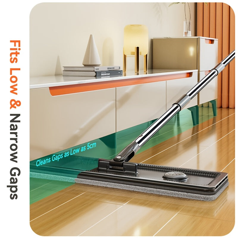 Spin Flat Mop and Bucket Set with Wringer – Hands-Free 360° Rotating Head, 2/4 Washable Microfiber Pads, Wet & Dry Use, Floor Cleaning System for All Floor Types & Windows