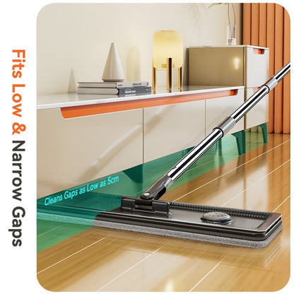 Spin Flat Mop and Bucket Set with Wringer – Hands-Free 360° Rotating Head, 2/4 Washable Microfiber Pads, Wet & Dry Use, Floor Cleaning System for All Floor Types & Windows