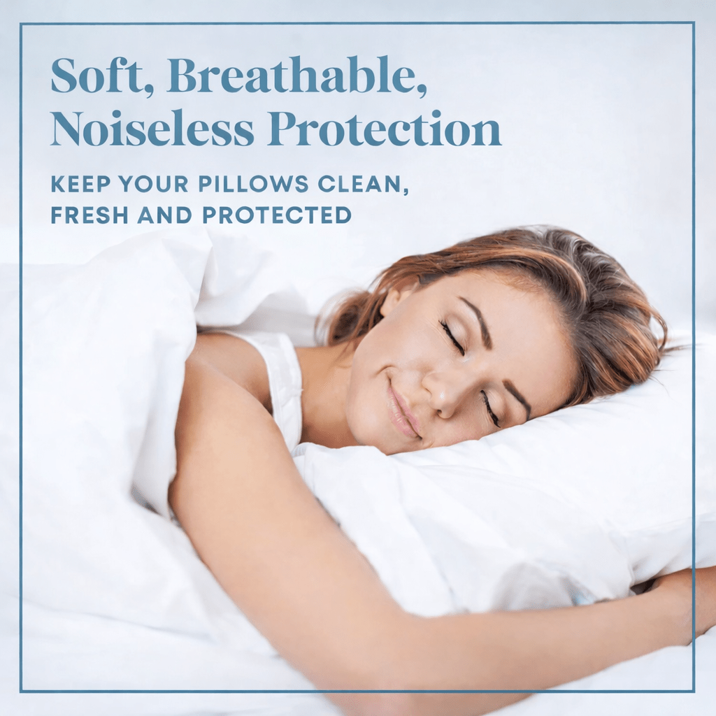4-Pack Waterproof Zippered Pillow Protectors – Luxury Hotel-Quality Pillow Covers with Zipper – Soft, Quiet & Breathable Brushed Microfiber – Machine Washable Pillow Protectors, Queen, Standard & King Size, All-Season Use