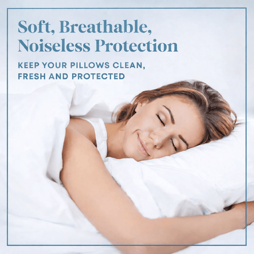 Luxury Hotel-Quality Pillow Protectors 4-Pack – Waterproof Zippered Pillow Covers, Soft Quiet Breathable Brushed Microfiber, Machine Washable, Queen Standard King, All-Season | ShopVora CA