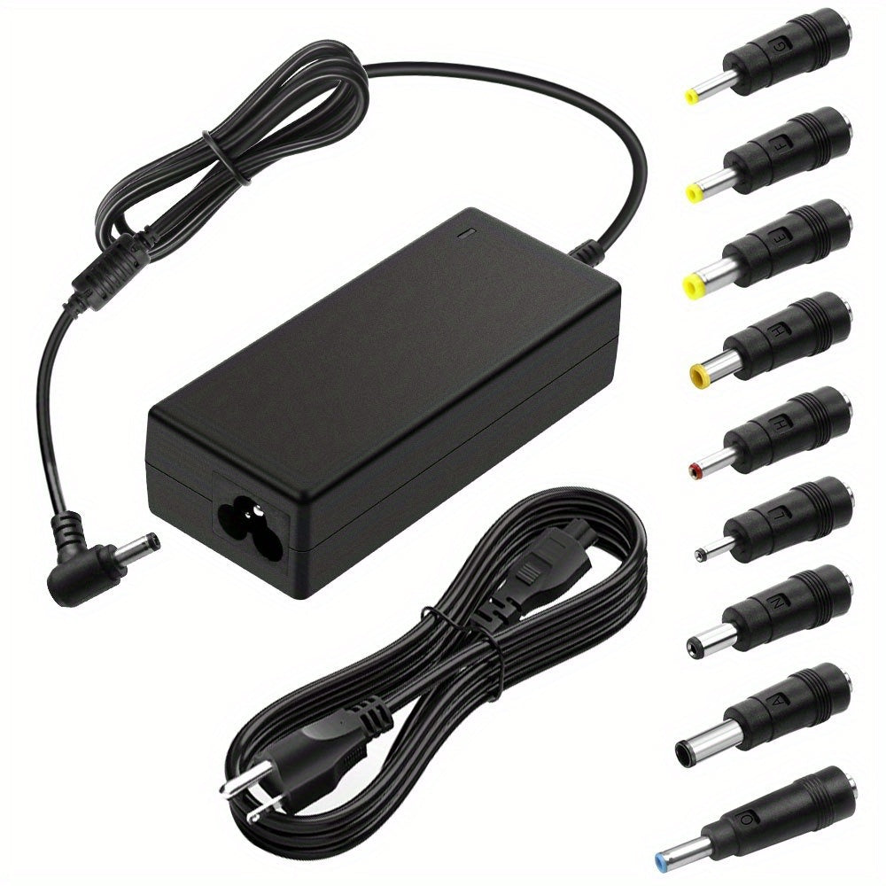 65W Universal Laptop Charger, Chromebook Charger 19V 3.42A Power Adapter, Monitor Power Adapter, with 9 Connectors, Compatible with Various Devices, Laptop/Monitor/Speaker