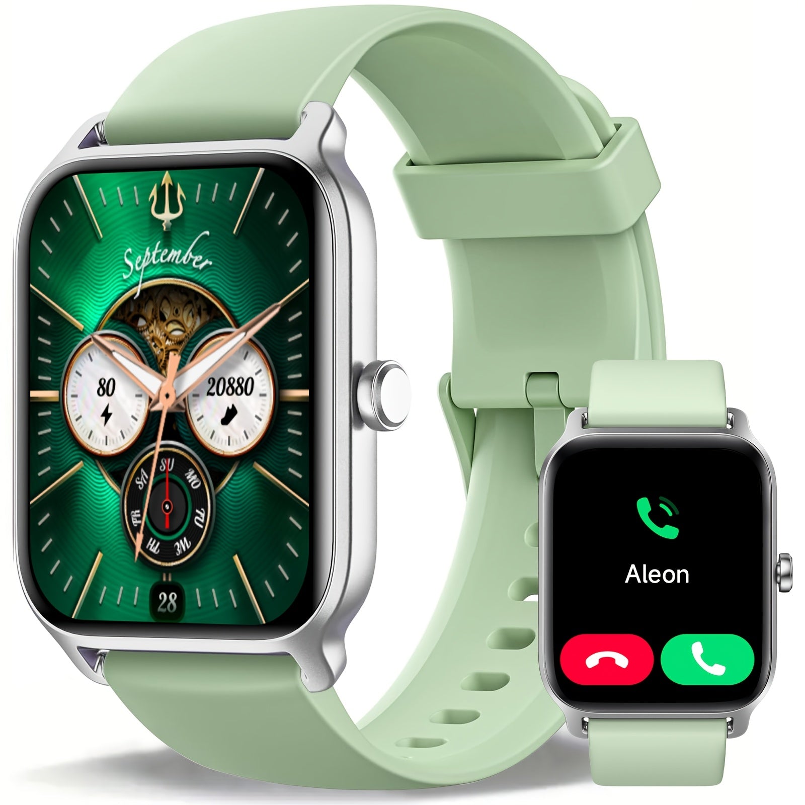Smartwatch with Built-in Alexa, 1.8" HD Touch Screen, Answer & Make Calls, 100+ Sports Modes, Waterproof Fitness Tracker with Pedometer for iPhone & Android – Smart Watch for Women & Men